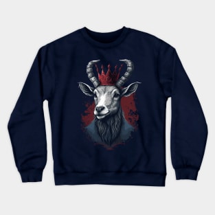 Goat King With Crown Crewneck Sweatshirt
